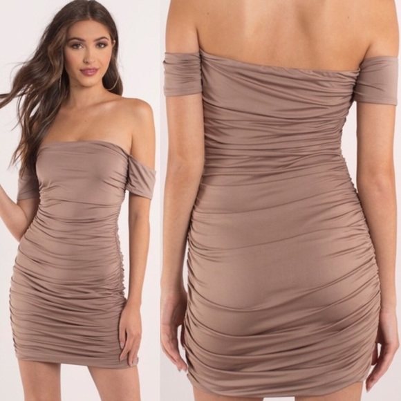 taupe mini dress
